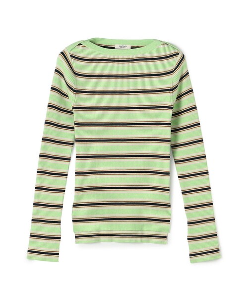 MACPHEE(マカフィー)の「コットンリブ ボートネックプルオーバー(ニット/セーター・レディース・ライトベージュ/ブルー系その他2/ネイビー/ライトグリーン/ミント/ホワイト・S)」の4枚目の写真