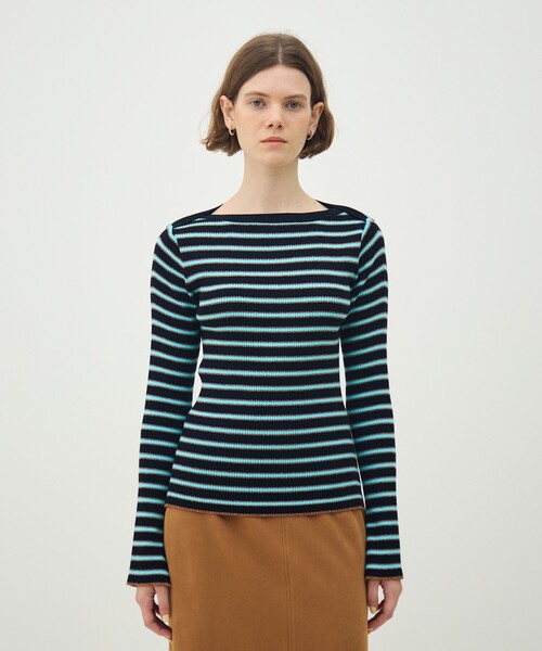 MACPHEE(マカフィー)の「コットンリブ ボートネックプルオーバー(ニット/セーター・レディース・ライトベージュ/ブルー系その他2/ネイビー/ライトグリーン/ミント/ホワイト・S)」の8枚目の写真