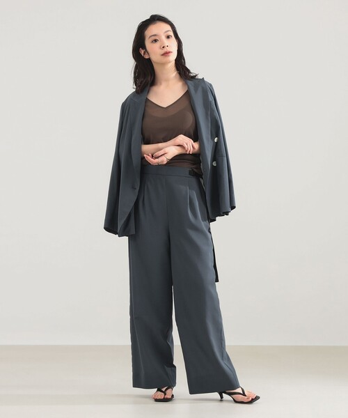 Demi-Luxe BEAMS(デミルクス ビームス)の「AK+1 / シアー サイドベルト パンツ(その他パンツ・レディース・グレー/ブラック・38/36)」の7枚目の写真