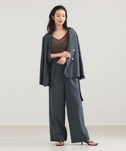 Demi-Luxe BEAMS(デミルクス ビームス)の「AK+1 / シアー サイドベルト パンツ(その他パンツ・レディース・グレー/ブラック・38/36)」の8枚目の写真