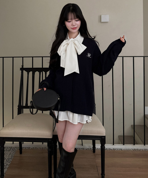 ROYAL PARTY（ロイヤルパーティー）の「ビッグボウタイストライプシャツ（シャツ/ブラウス・レディース・その他/ブルー/オフホワイト・FREE）」の14枚目の写真