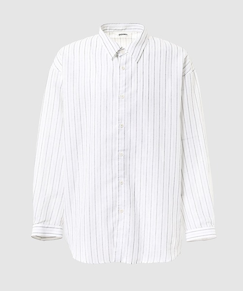 DIGAWEL(ディガウェル)の「Oversized stripe shirt(シャツ/ブラウス・メンズ・ブルー/ブラック・2/1)」の1枚目の写真