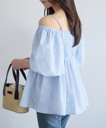 CHAN ME（チャンミ）の「2wayオフショル花柄ペプラムトップス（シャツ/ブラウス）」