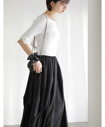 La TOTALITE | 【洗える】タックデザインドッキングワンピース(ワンピース)