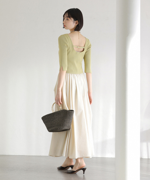 La TOTALITE（ラトータリテ）の「【洗える】タックデザインドッキングワンピース（ワンピース・レディース・ホワイト系その他/イエロー・38/36）」の13枚目の写真