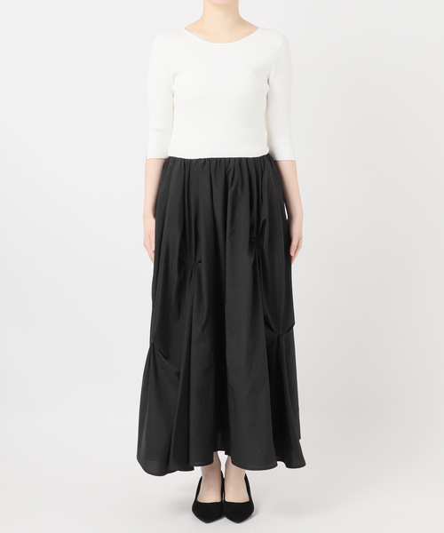 La TOTALITE（ラトータリテ）の「【洗える】タックデザインドッキングワンピース（ワンピース・レディース・ホワイト系その他/イエロー・38/36）」の17枚目の写真