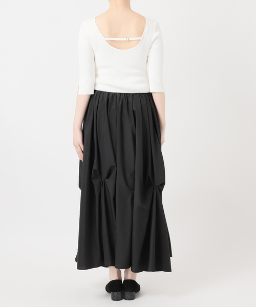 La TOTALITE（ラトータリテ）の「【洗える】タックデザインドッキングワンピース（ワンピース・レディース・ホワイト系その他/イエロー・38/36）」の19枚目の写真