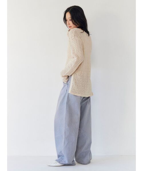 Ungrid(アングリッド)の「透かし編みルーズニット(ニット/セーター・レディース・グリーン/ベージュ/ブラック・FREE)」の7枚目の写真