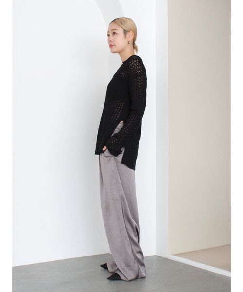 Ungrid(アングリッド)の「透かし編みルーズニット(ニット/セーター・レディース・グリーン/ベージュ/ブラック・FREE)」の18枚目の写真