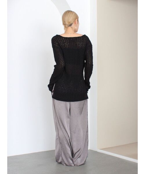 Ungrid(アングリッド)の「透かし編みルーズニット(ニット/セーター・レディース・グリーン/ベージュ/ブラック・FREE)」の19枚目の写真