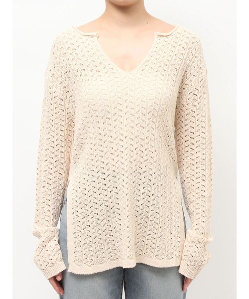 Ungrid(アングリッド)の「透かし編みルーズニット(ニット/セーター・レディース・グリーン/ベージュ/ブラック・FREE)」の20枚目の写真