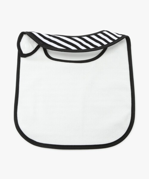 agnes b.（アニエスベー）の「ベビー "b."ロゴ 刺繍 細ボーダー コットン スタイ（スタイ/よだれかけ・キッズ・ブラック・FREE）」の2枚目の写真