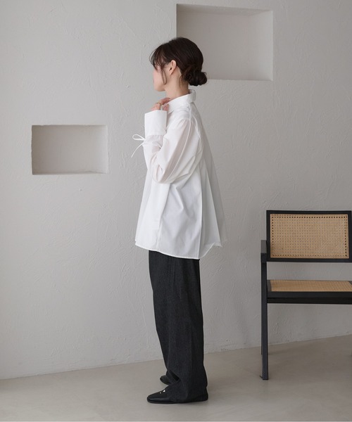 raffime（ラフィミー）の「【Raffime】袖リボンプリーツシャツ（シャツ/ブラウス・レディース・オフホワイト/クリーム/ブラウン系その他・フリー）」の13枚目の写真