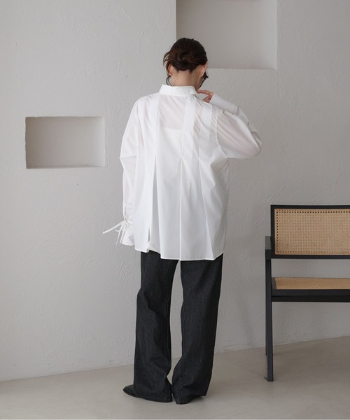 raffime（ラフィミー）の「【Raffime】袖リボンプリーツシャツ（シャツ/ブラウス・レディース・オフホワイト/クリーム/ブラウン系その他・フリー）」の11枚目の写真