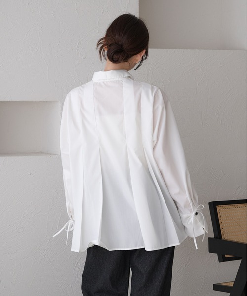 raffime（ラフィミー）の「【Raffime】袖リボンプリーツシャツ（シャツ/ブラウス・レディース・オフホワイト/クリーム/ブラウン系その他・フリー）」の14枚目の写真