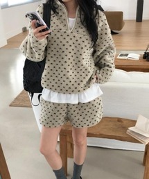 shameless（シェイムレス）の「【セットアップ】ドット柄フリースハーフジップセットアップ（セットアップ）」