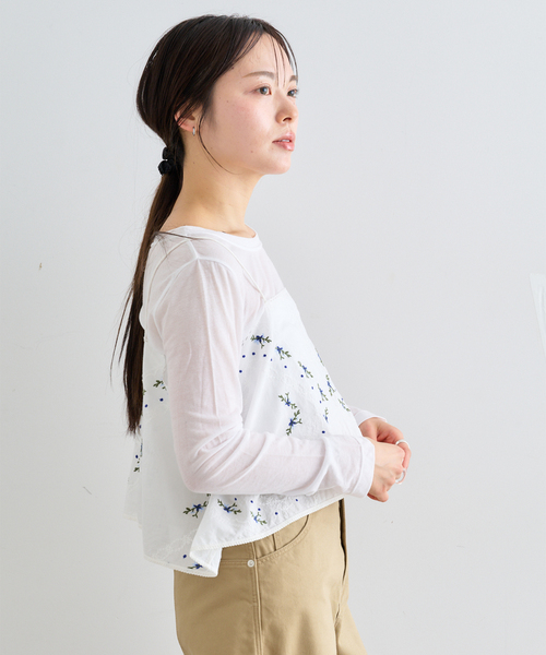 U by SPICK&SPAN(ユーバイスピックアンドスパン)の「フレアシシュウキャミブラウス(シャツ/ブラウス・レディース・ホワイト・FREE)」の6枚目の写真