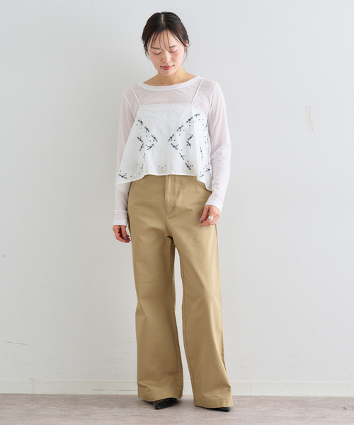 U by SPICK&SPAN(ユーバイスピックアンドスパン)の「フレアシシュウキャミブラウス(シャツ/ブラウス・レディース・ホワイト・FREE)」の9枚目の写真