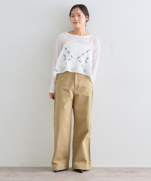 U by SPICK&SPAN(ユーバイスピックアンドスパン)の「フレアシシュウキャミブラウス(シャツ/ブラウス・レディース・ホワイト・FREE)」の10枚目の写真