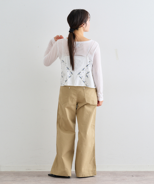 U by SPICK&SPAN(ユーバイスピックアンドスパン)の「フレアシシュウキャミブラウス(シャツ/ブラウス・レディース・ホワイト・FREE)」の11枚目の写真