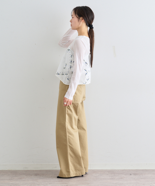 U by SPICK&SPAN(ユーバイスピックアンドスパン)の「フレアシシュウキャミブラウス(シャツ/ブラウス・レディース・ホワイト・FREE)」の16枚目の写真