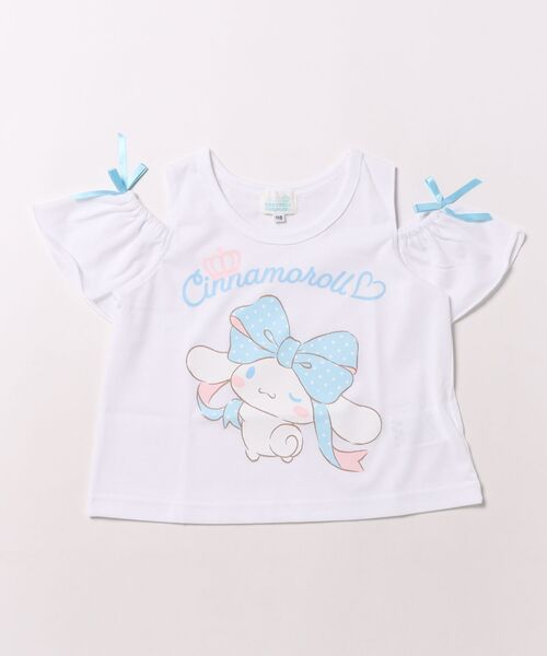 BABYDOLL（ベビードール）の「サンリオ 肩開きリボンTシャツ 1434K（Tシャツ/カットソー・キッズ・パープル/スカイブルー系1/その他25・110cm/100cm/90cm/130cm/120cm）」の2枚目の写真