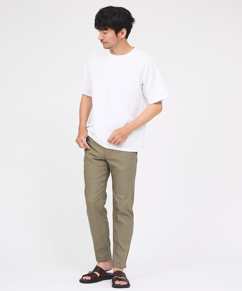 ABAHOUSE GRAY(アバハウスグレイ)の「ヘリンボーン ジャガード 半袖Tシャツ(Tシャツ/カットソー・メンズ・ホワイト/ブラック/グレイッシュブルー/グレイッシュベージュ・46/48)」の5枚目の写真