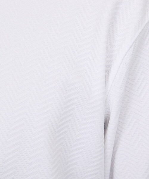 ABAHOUSE GRAY(アバハウスグレイ)の「ヘリンボーン ジャガード 半袖Tシャツ(Tシャツ/カットソー・メンズ・ホワイト/ブラック/グレイッシュブルー/グレイッシュベージュ・46/48)」の6枚目の写真
