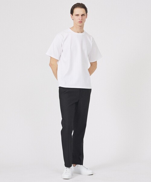 ABAHOUSE GRAY(アバハウスグレイ)の「ヘリンボーン ジャガード 半袖Tシャツ(Tシャツ/カットソー・メンズ・ホワイト/ブラック/グレイッシュブルー/グレイッシュベージュ・46/48)」の10枚目の写真