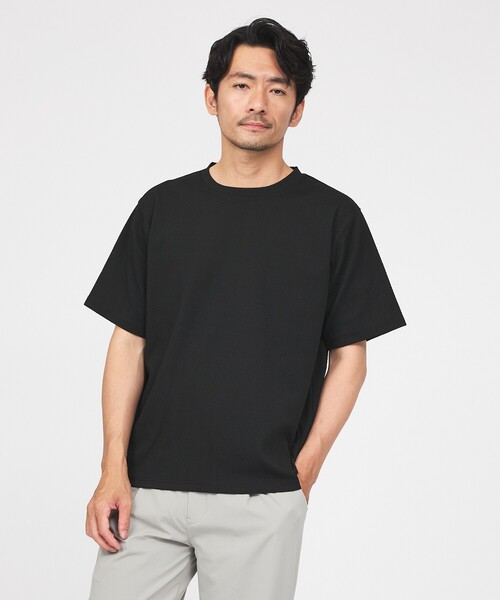 ABAHOUSE GRAY(アバハウスグレイ)の「ヘリンボーン ジャガード 半袖Tシャツ(Tシャツ/カットソー・メンズ・ホワイト/ブラック/グレイッシュブルー/グレイッシュベージュ・46/48)」の14枚目の写真