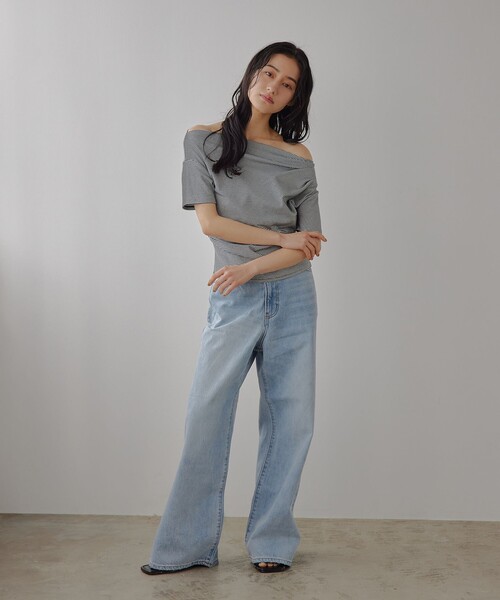 EMMEL REFINES（エメルリファインズ）の「＜EMMEL REFINES＞EM ベアフライス オフショル トップス（Tシャツ/カットソー・レディース・その他1/イエロー・FREE）」の5枚目の写真