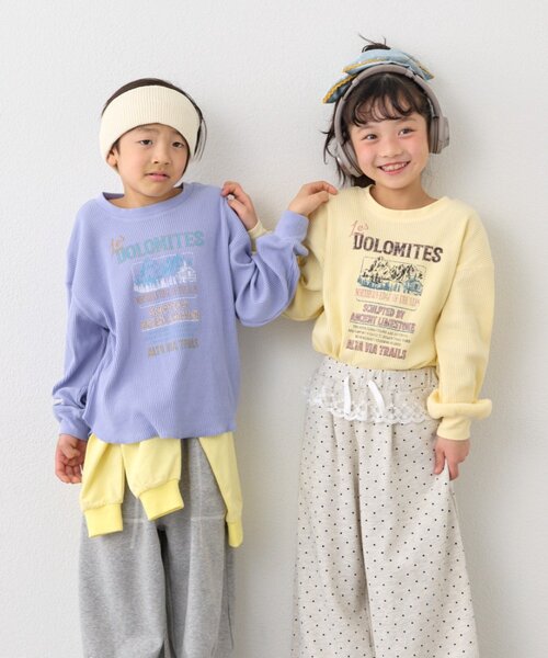 CIAOPANIC TYPY(チャオパニックティピー)の「【KIDS】デイリー使い最強!プチプラリブロゴロンTEE《ジュニアサイズあり》(Tシャツ/カットソー・キッズ・グレー/イエロー/パープル・110/130/150)」の5枚目の写真