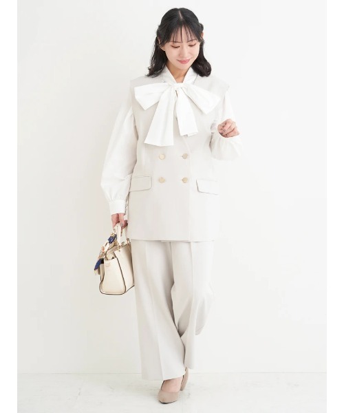Re-J&SUPURE(リジェイアンドスプル)の「【大きいサイズ】【Wクロス】ワイドパンツ(セットアップ可)(スラックス・レディース・ライトグレー/ネイビー/ブラック・XX-LARGE/XXX-LARGE/XXXX-LARGE)」の16枚目の写真