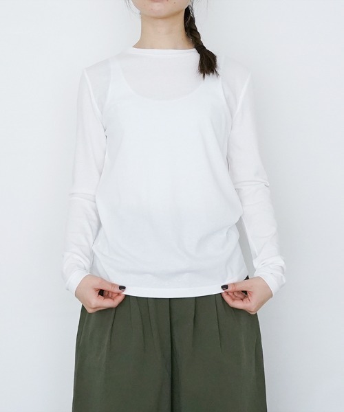 オローネ(オローネ)の「マイアンダーカットソー(Tシャツ/カットソー・レディース・チャコールグレー/オフホワイト/オリーブ・FREE)」の1枚目の写真