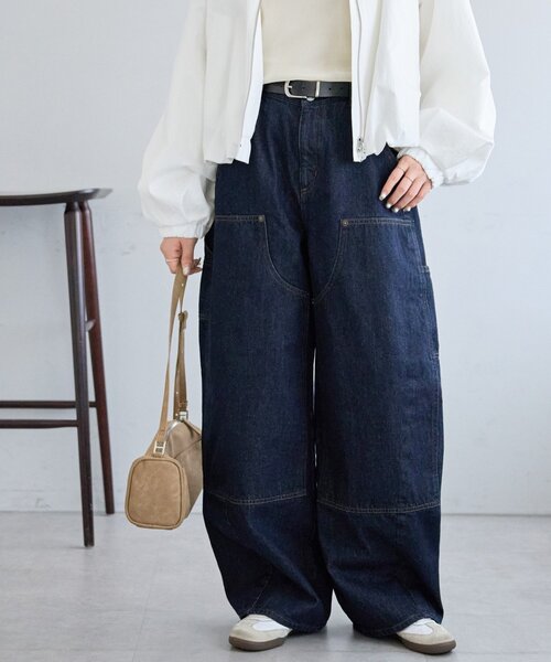 DISCOAT(ディスコート)の「【Enlude】ダブルニーバレルペインターパンツ《ユニセックス》(デニムパンツ・レディース・ネイビー/サックスブルー/アイボリー・LARGE/MEDIUM)」の1枚目の写真