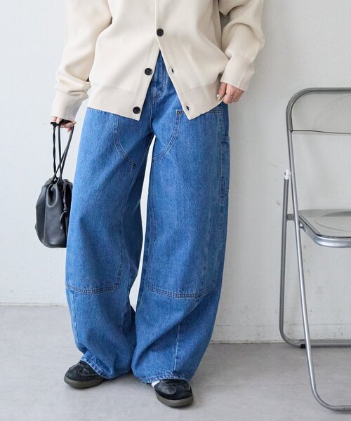 DISCOAT(ディスコート)の「【Enlude】ダブルニーバレルペインターパンツ《ユニセックス》(デニムパンツ・レディース・ネイビー/サックスブルー/アイボリー・LARGE/MEDIUM)」の3枚目の写真