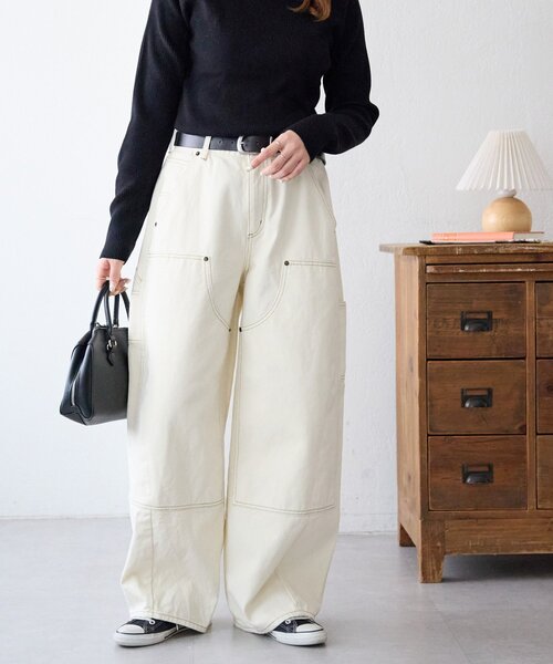 DISCOAT(ディスコート)の「【Enlude】ダブルニーバレルペインターパンツ《ユニセックス》(デニムパンツ・レディース・ネイビー/サックスブルー/アイボリー・LARGE/MEDIUM)」の6枚目の写真