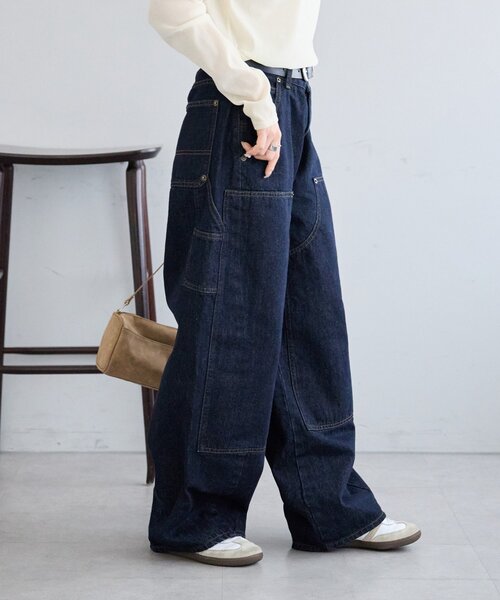 DISCOAT(ディスコート)の「【Enlude】ダブルニーバレルペインターパンツ《ユニセックス》(デニムパンツ・レディース・ネイビー/サックスブルー/アイボリー・LARGE/MEDIUM)」の17枚目の写真