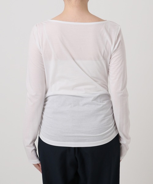 La TOTALITE(ラトータリテ)の「【洗える】ドレープシアーカットソー(Tシャツ/カットソー・レディース・スカイブルー/ホワイト/ピンク・FREE)」の6枚目の写真