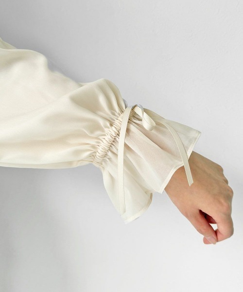 an another angelus（アンアナザーアンジェラス）の「ボリュームスリーブラッフルシアーブラウス（シャツ/ブラウス・レディース・アイボリー/ピンク/ミント・FREE）」の10枚目の写真