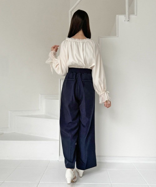 an another angelus（アンアナザーアンジェラス）の「ボリュームスリーブラッフルシアーブラウス（シャツ/ブラウス・レディース・アイボリー/ピンク/ミント・FREE）」の12枚目の写真