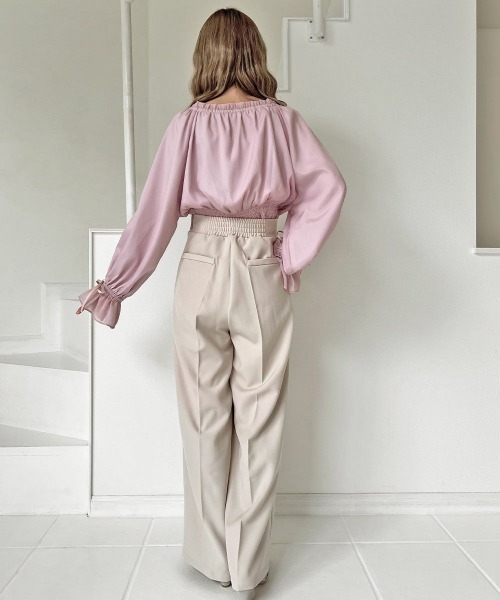 an another angelus（アンアナザーアンジェラス）の「ボリュームスリーブラッフルシアーブラウス（シャツ/ブラウス・レディース・アイボリー/ピンク/ミント・FREE）」の17枚目の写真