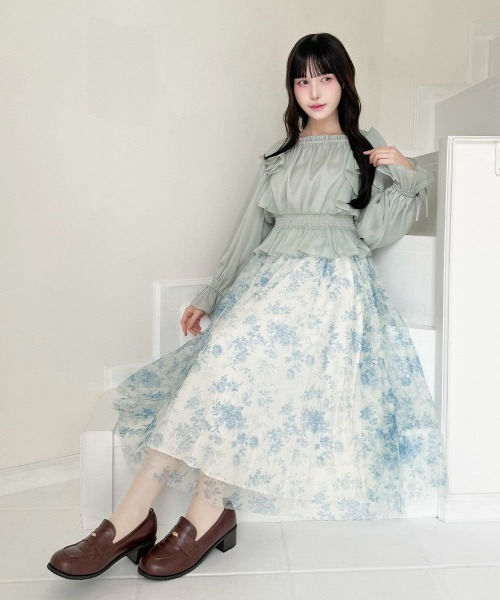 an another angelus（アンアナザーアンジェラス）の「ボリュームスリーブラッフルシアーブラウス（シャツ/ブラウス・レディース・アイボリー/ピンク/ミント・FREE）」の18枚目の写真