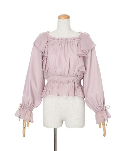 an another angelus（アンアナザーアンジェラス）の「ボリュームスリーブラッフルシアーブラウス（シャツ/ブラウス・レディース・アイボリー/ピンク/ミント・FREE）」の22枚目の写真