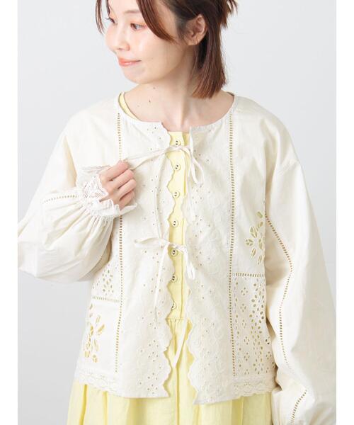 Samansa Mos2（サマンサ モスモス）の「レースパッチワークブラウス（シャツ/ブラウス・レディース・オフホワイト/キナリ/ブラック・F）」の10枚目の写真