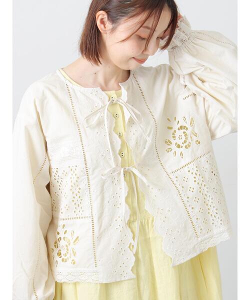 Samansa Mos2（サマンサ モスモス）の「レースパッチワークブラウス（シャツ/ブラウス・レディース・オフホワイト/キナリ/ブラック・F）」の11枚目の写真
