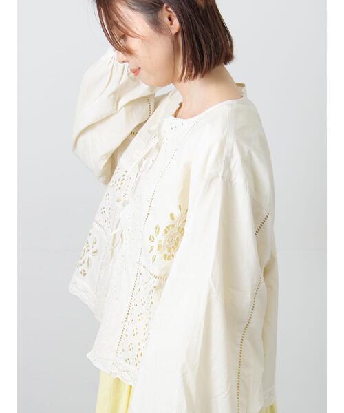 Samansa Mos2（サマンサ モスモス）の「レースパッチワークブラウス（シャツ/ブラウス・レディース・オフホワイト/キナリ/ブラック・F）」の12枚目の写真