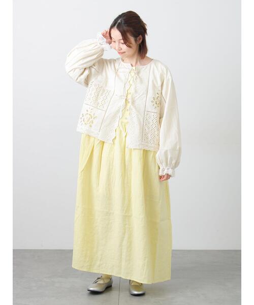 Samansa Mos2（サマンサ モスモス）の「レースパッチワークブラウス（シャツ/ブラウス・レディース・オフホワイト/キナリ/ブラック・F）」の14枚目の写真