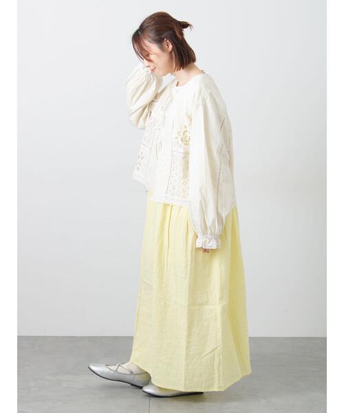 Samansa Mos2（サマンサ モスモス）の「レースパッチワークブラウス（シャツ/ブラウス・レディース・オフホワイト/キナリ/ブラック・F）」の15枚目の写真