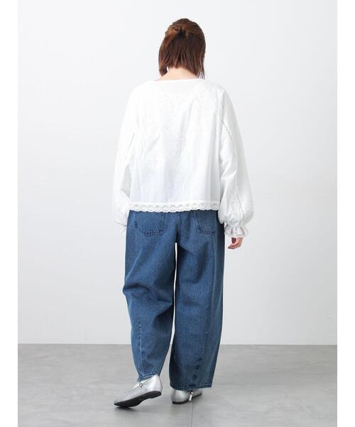 Samansa Mos2（サマンサ モスモス）の「レースパッチワークブラウス（シャツ/ブラウス・レディース・オフホワイト/キナリ/ブラック・F）」の21枚目の写真